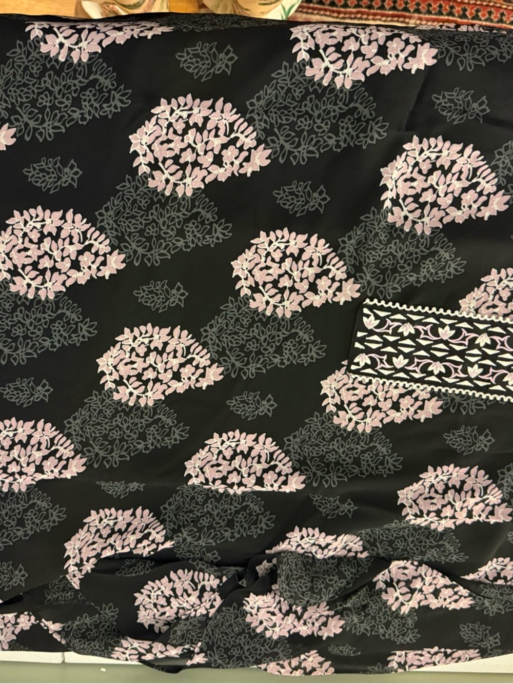 Belle by Kim Gravel Black Tunic with Pale Pink Floral Print - Picture 7 of 12